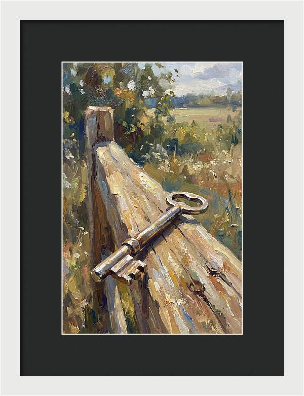 Key On A Weathered Fence