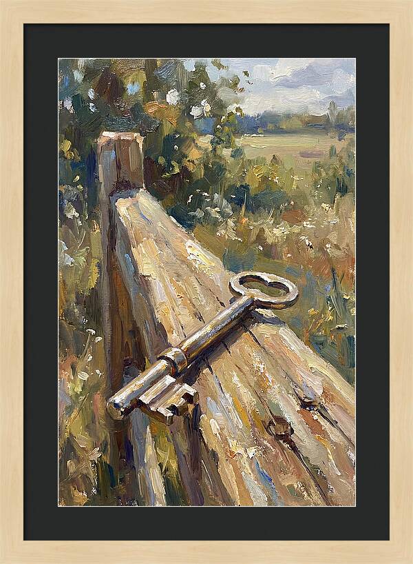 Key On A Weathered Fence