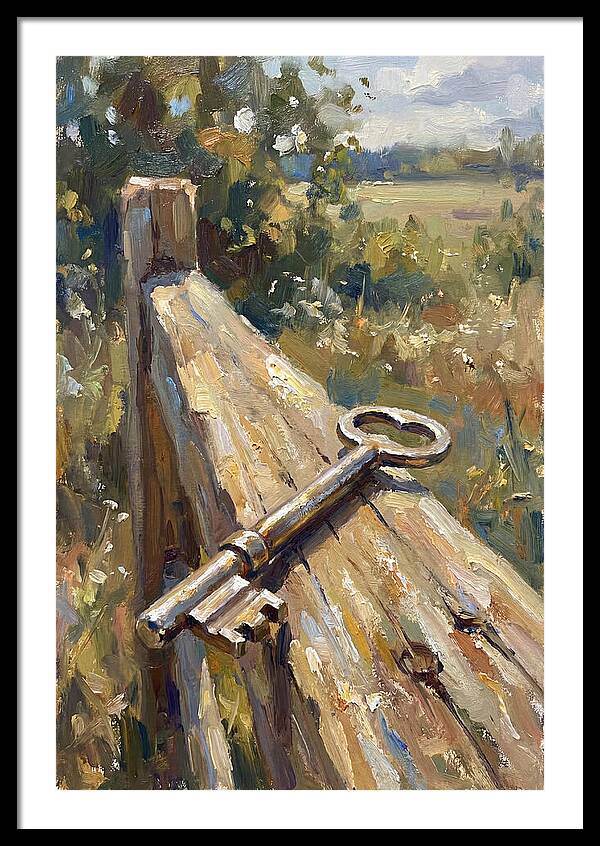 Key On A Weathered Fence