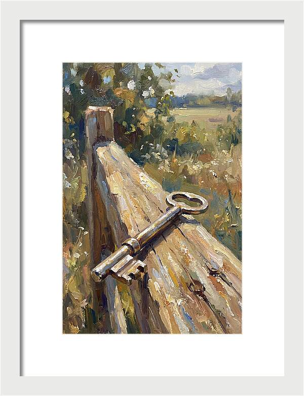 Key On A Weathered Fence