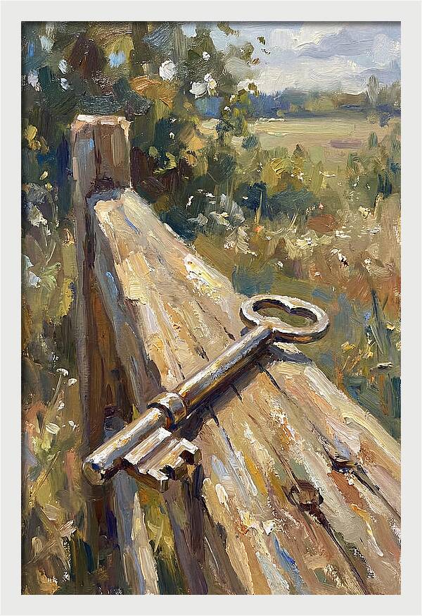Key On A Weathered Fence