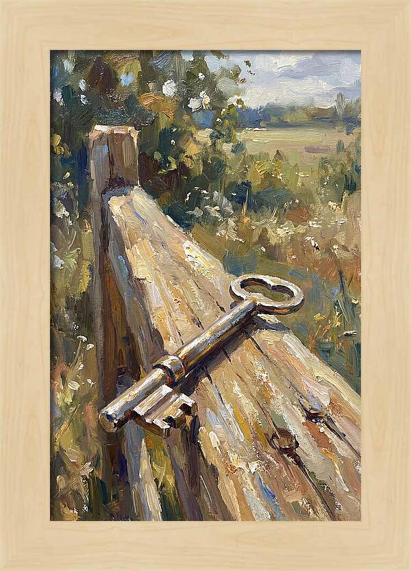 Key On A Weathered Fence