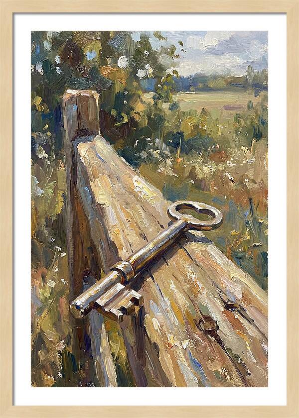 Key On A Weathered Fence