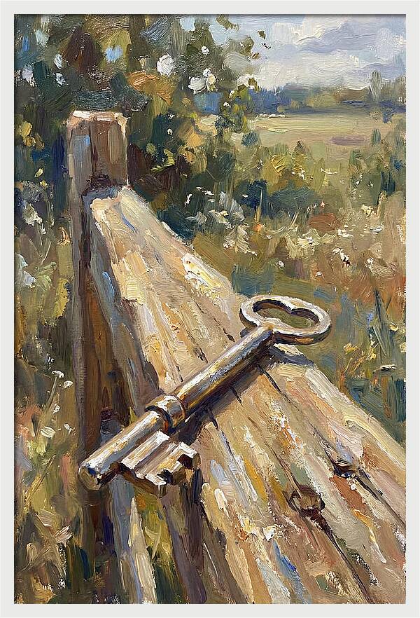 Key On A Weathered Fence