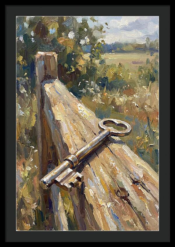Key On A Weathered Fence