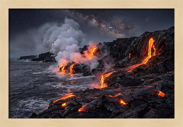 Kilauea Lava Flowing Into Pacific Ocean