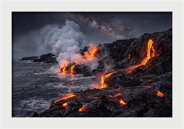 Kilauea Lava Flowing Into Pacific Ocean