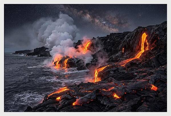 Kilauea Lava Flowing Into Pacific Ocean