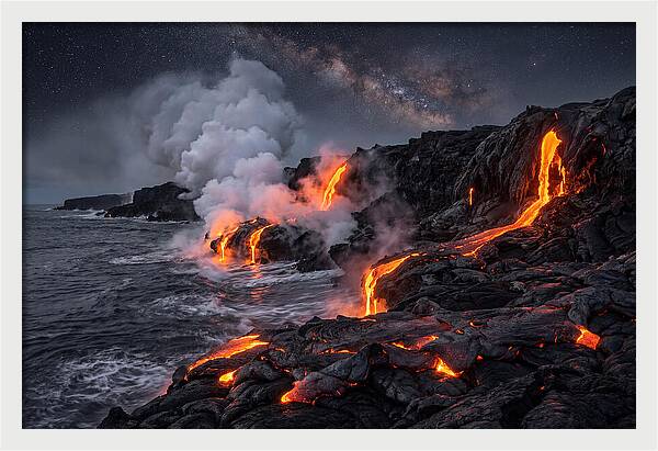 Kilauea Lava Flowing Into Pacific Ocean