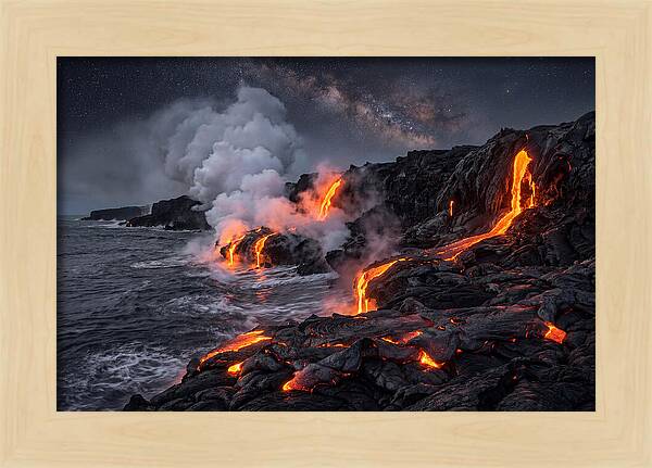 Kilauea Lava Flowing Into Pacific Ocean