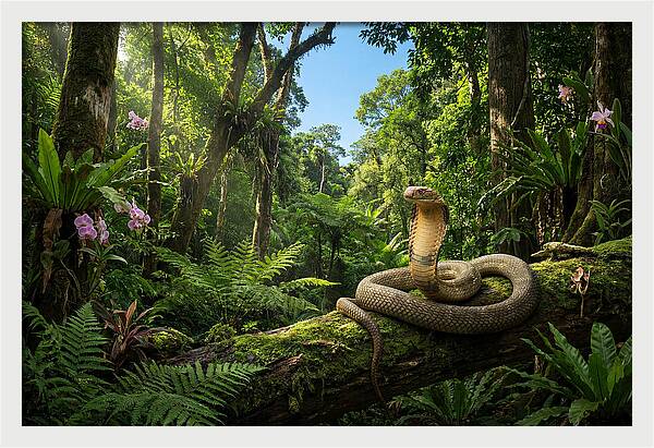 King Cobra In Lush Jungle