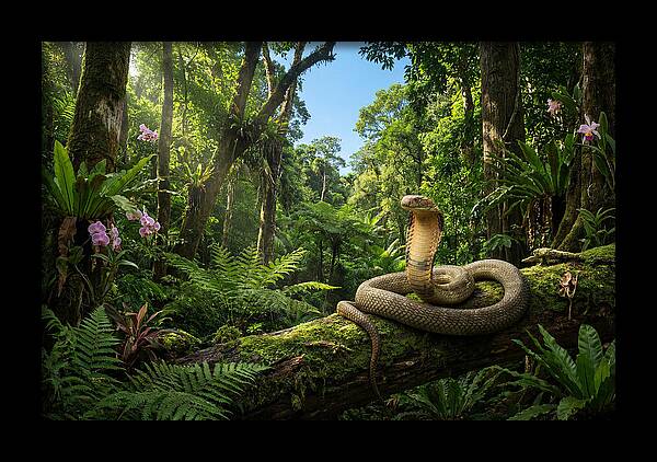 King Cobra In Lush Jungle