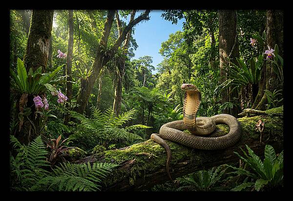 King Cobra In Lush Jungle