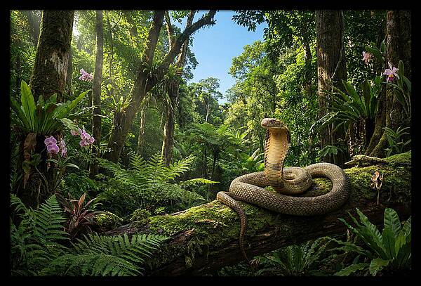 King Cobra In Lush Jungle