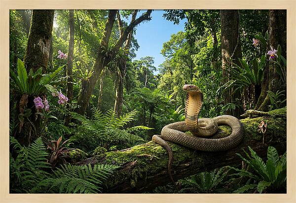 King Cobra In Lush Jungle