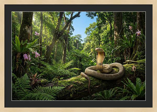 King Cobra In Lush Jungle