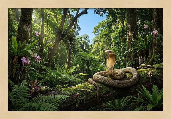 King Cobra In Lush Jungle