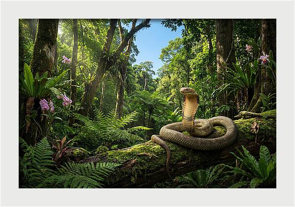 King Cobra In Lush Jungle