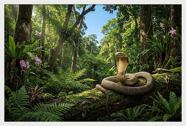 King Cobra In Lush Jungle