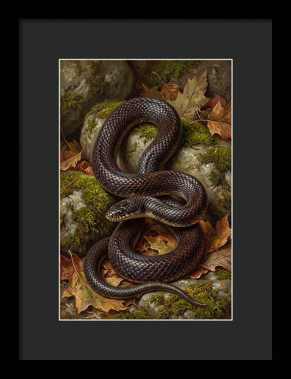 King Snake Among Autumn Leaves