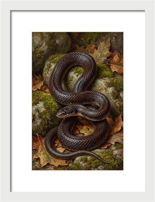 King Snake Among Autumn Leaves