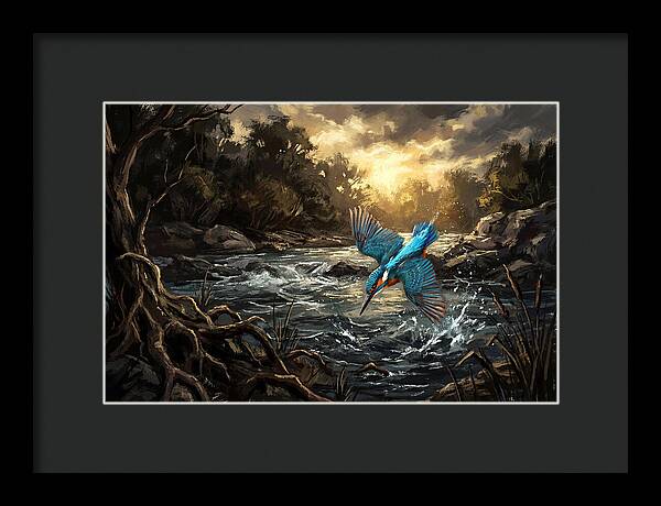 Kingfisher Diving For Fish
