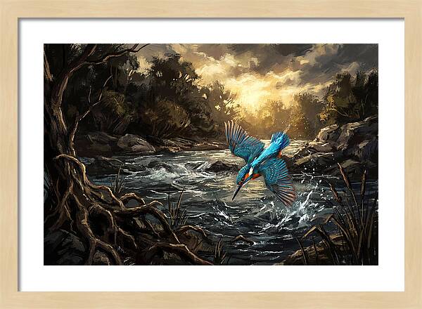 Kingfisher Diving For Fish
