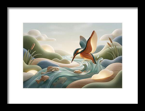 Kingfisher Diving For Fish