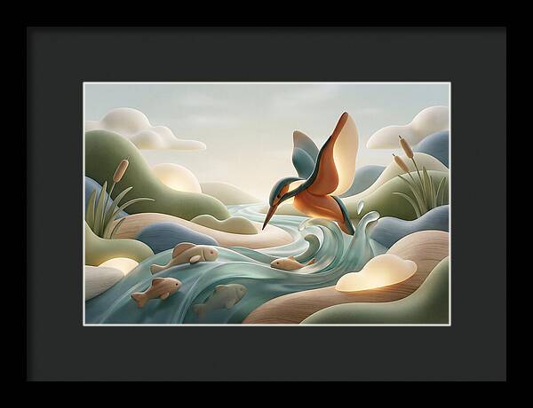Kingfisher Diving For Fish