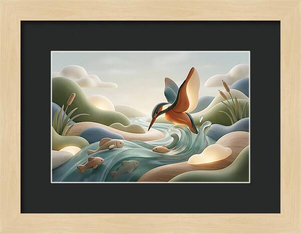 Kingfisher Diving For Fish