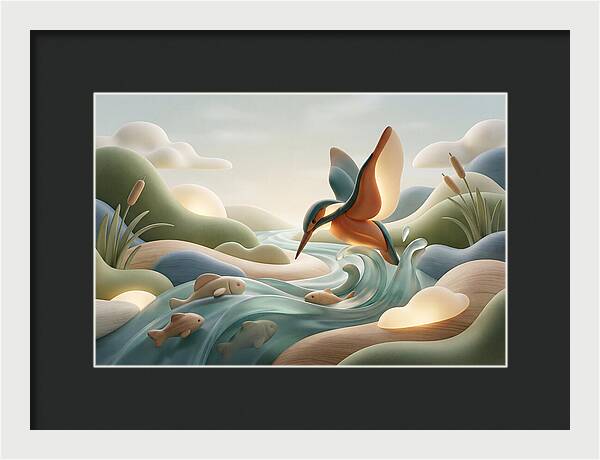Kingfisher Diving For Fish