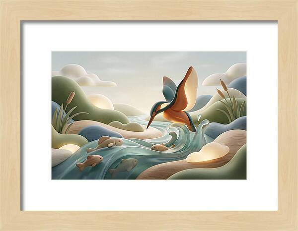 Kingfisher Diving For Fish
