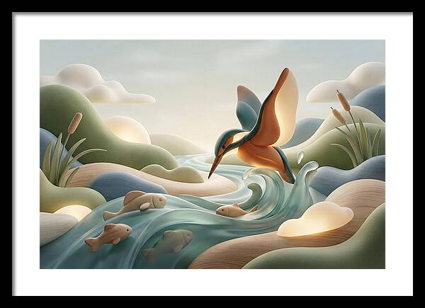 Kingfisher Diving For Fish