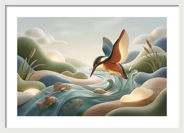 Kingfisher Diving For Fish