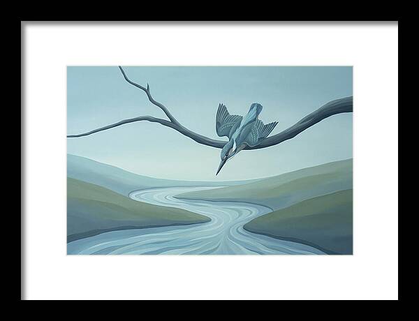 Kingfisher Diving Into Stream