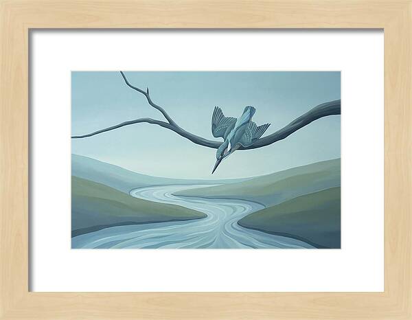 Kingfisher Diving Into Stream