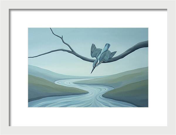 Kingfisher Diving Into Stream