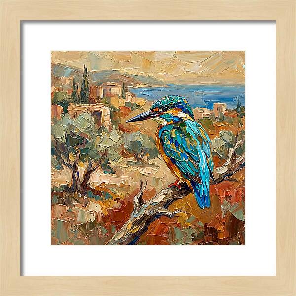 Kingfisher In Mediterranean Landscape