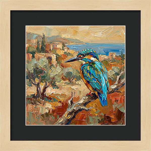 Kingfisher In Mediterranean Landscape