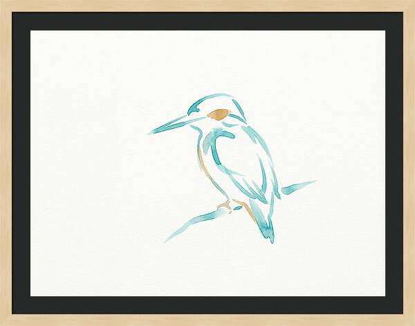 Kingfisher In Minimalist Style