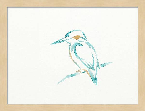 Kingfisher In Minimalist Style