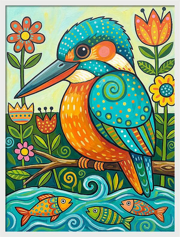 Kingfisher In Vibrant Nature
