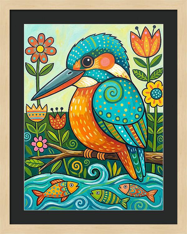 Kingfisher In Vibrant Nature