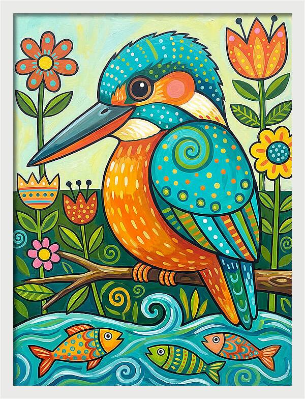 Kingfisher In Vibrant Nature