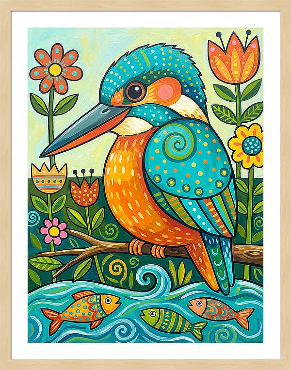 Kingfisher In Vibrant Nature