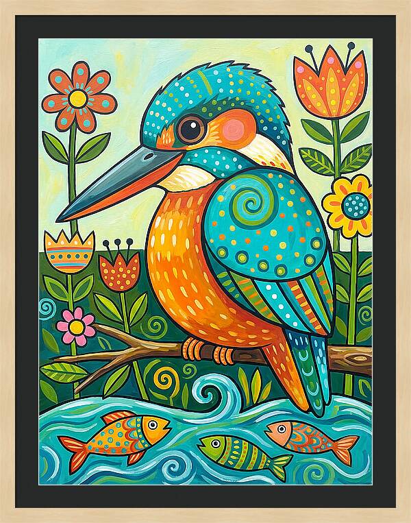 Kingfisher In Vibrant Nature