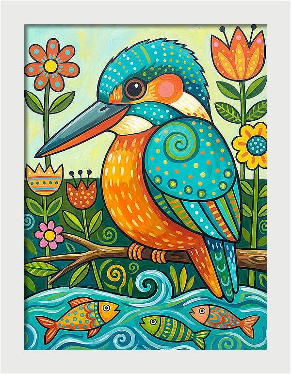 Kingfisher In Vibrant Nature
