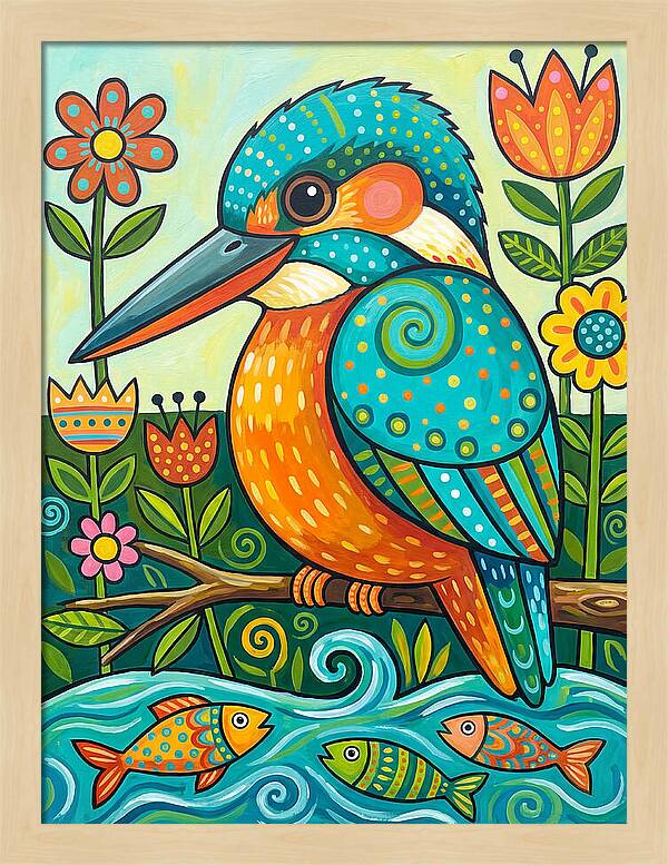 Kingfisher In Vibrant Nature