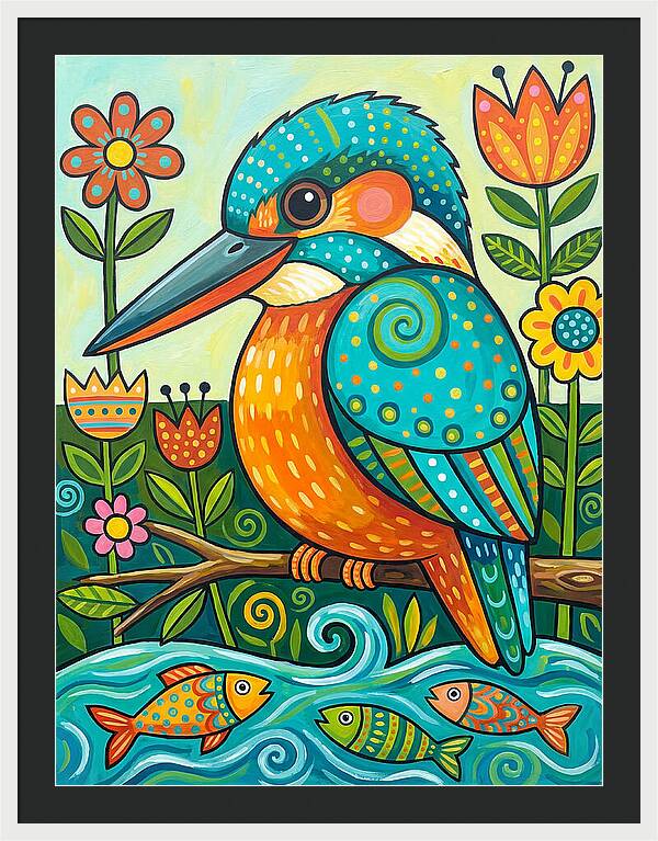 Kingfisher In Vibrant Nature