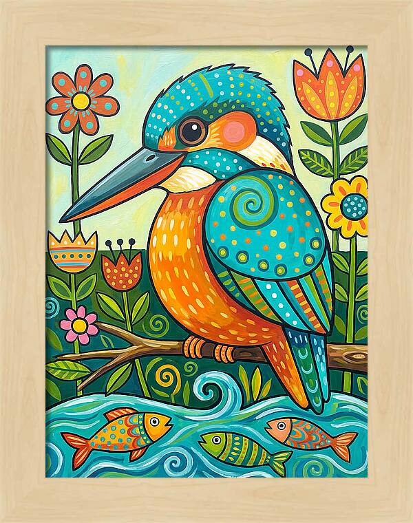 Kingfisher In Vibrant Nature